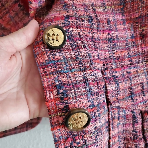Tory Burch Teed Patern Blazer Wool Blend Size 8 - Picture 5 of 10